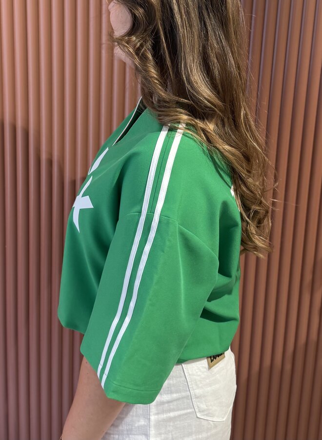 Cropped baseball shirt | Bright green