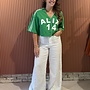 Cropped baseball shirt | Bright green