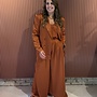 Onique wide leg satin pants | Sunset Orange