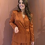 Sevigny relaxed satin blazer | Sunset Orange