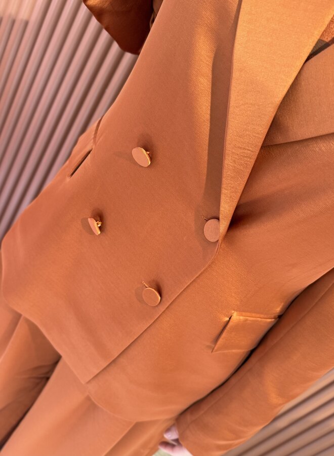 Sevigny relaxed satin blazer | Sunset Orange