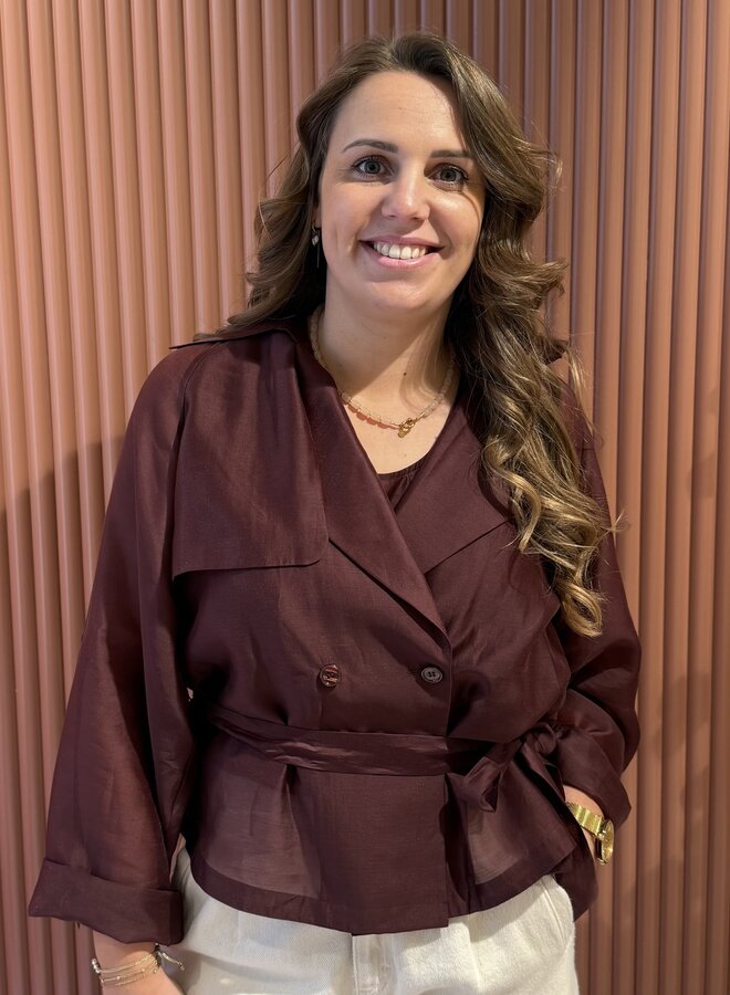 Svea short trench blazer | Cacao Berry
