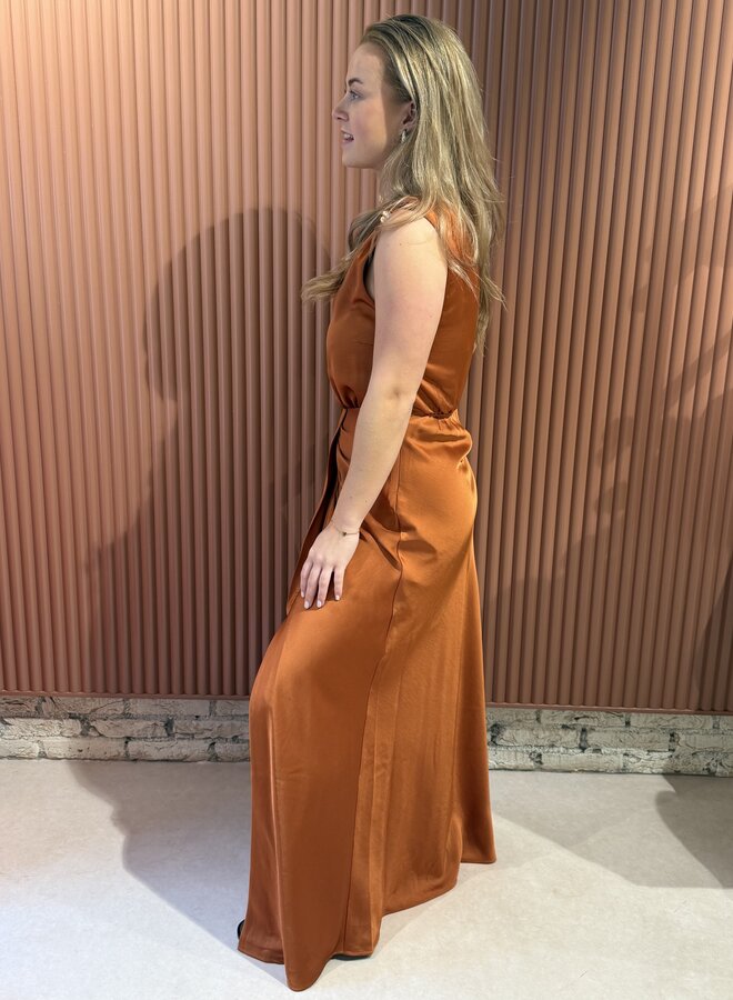 Marcia satin maxi dress | Sunset Orange
