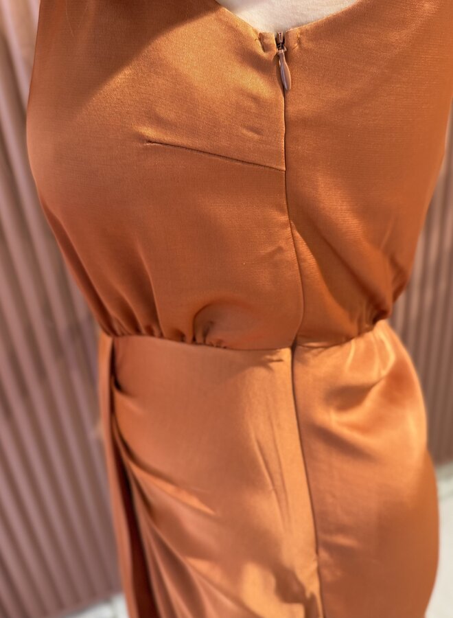 Marcia satin maxi dress | Sunset Orange
