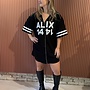 Baseball shirt dress | Black
