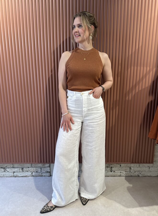 Noki metallic knitted tanktop | Amber Glow