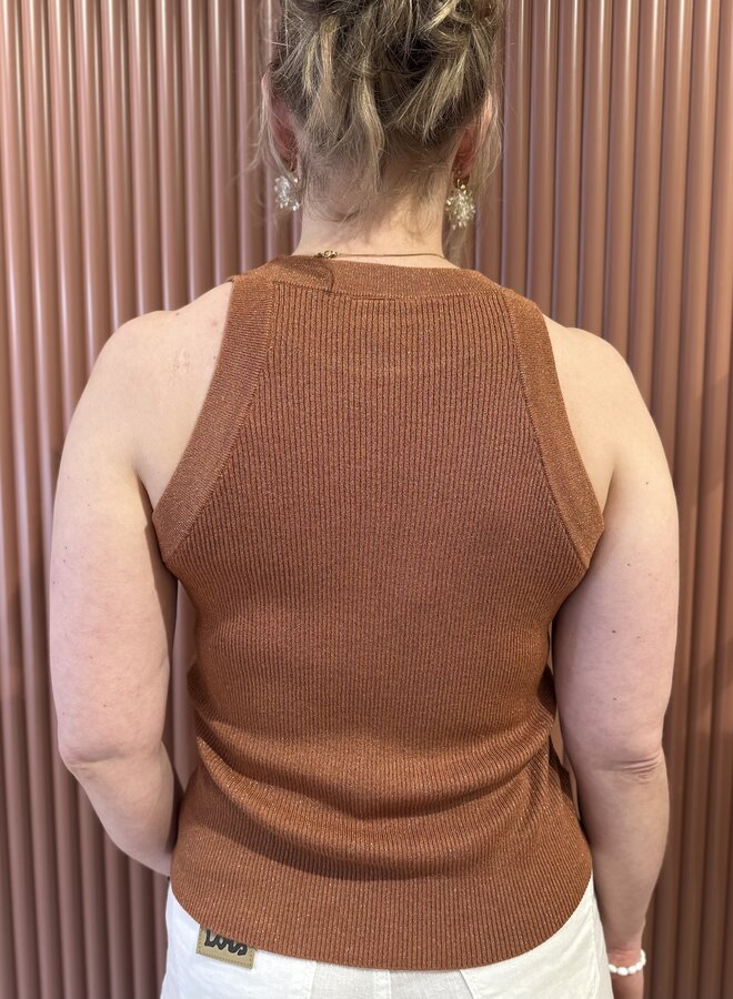 Noki metallic knitted tanktop | Amber Glow