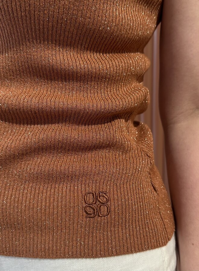 Noki metallic knitted tanktop | Amber Glow