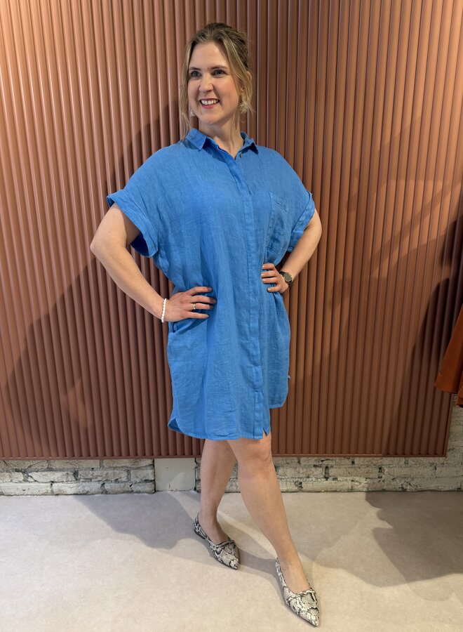 Hella Linen Dress | Regatta Blue