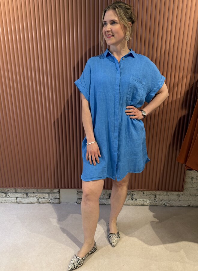 Hella Linen Dress | Regatta Blue