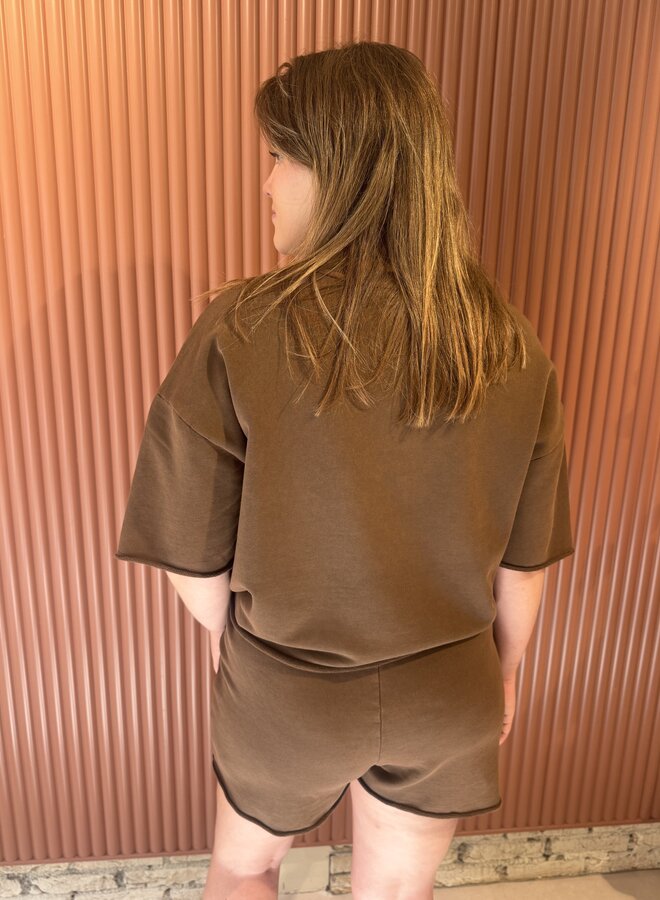 The label summer T-shirt | Brown