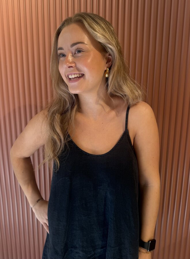Yara | Linen Dress | Navy
