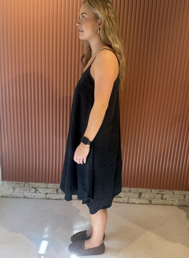 Yara | Linen Dress | Navy