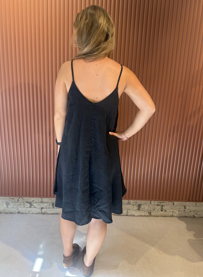 Yara | Linen Dress | Navy