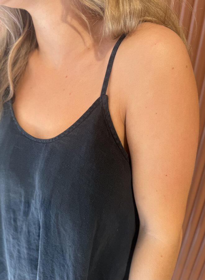 Yara | Linen Dress | Navy