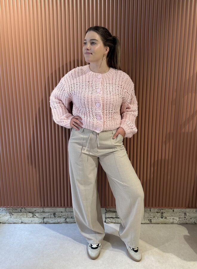 Juna Stripe Cardigan | Rose Quartz