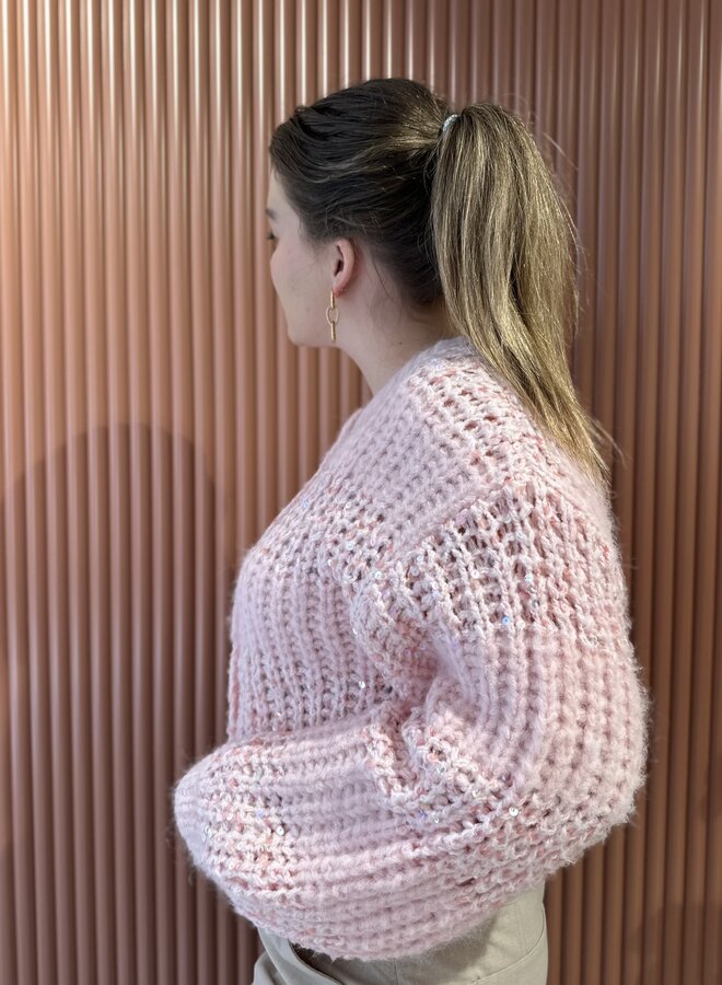 Juna Stripe Cardigan | Rose Quartz