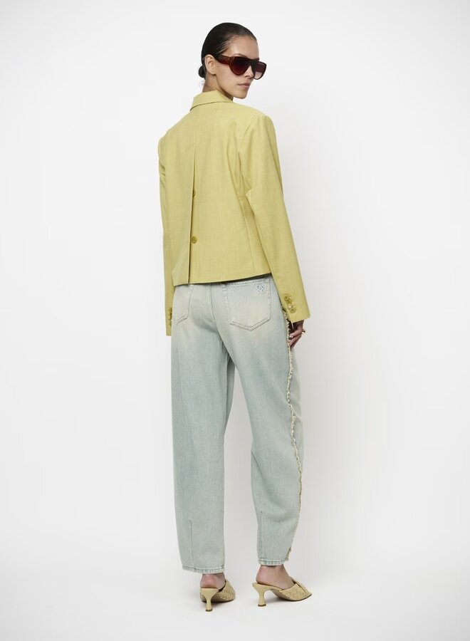 Reyes relaxed fit cropped blazer | Solar Lime