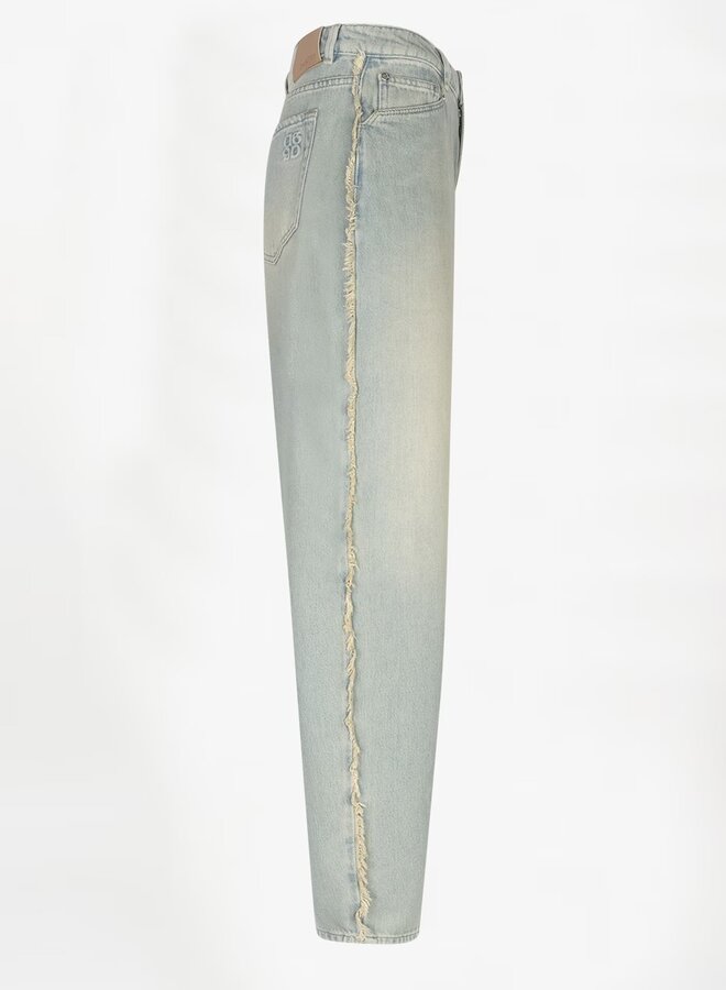 Brave fringed barrel leg jeans | Sunfaded Denim