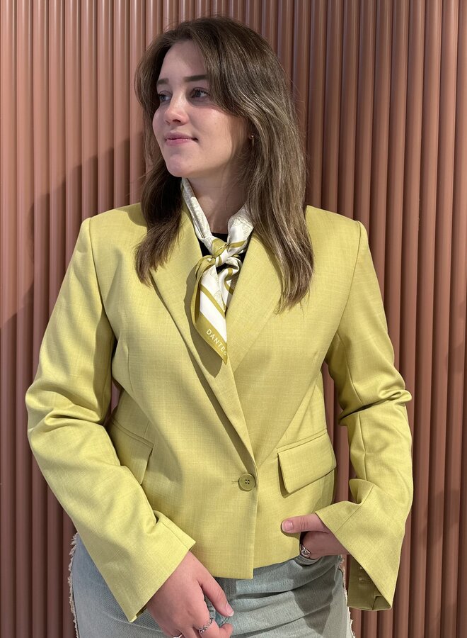 Reyes relaxed fit cropped blazer | Solar Lime