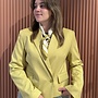 Reyes relaxed fit cropped blazer | Solar Lime