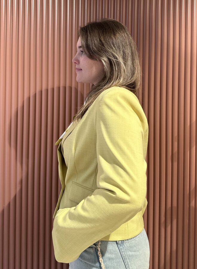 Reyes relaxed fit cropped blazer | Solar Lime