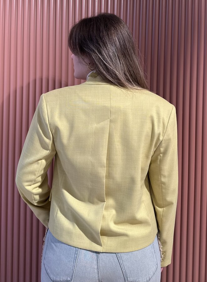 Reyes relaxed fit cropped blazer | Solar Lime