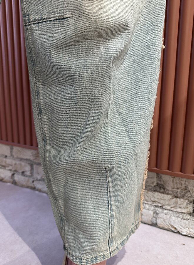 Brave fringed barrel leg jeans | Sunfaded Denim