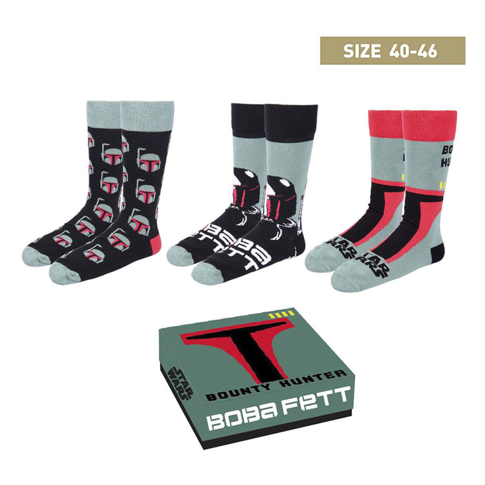 Cerdá Cerdá Star Wars Boba Fett Socks 3-Pack Size 40-46