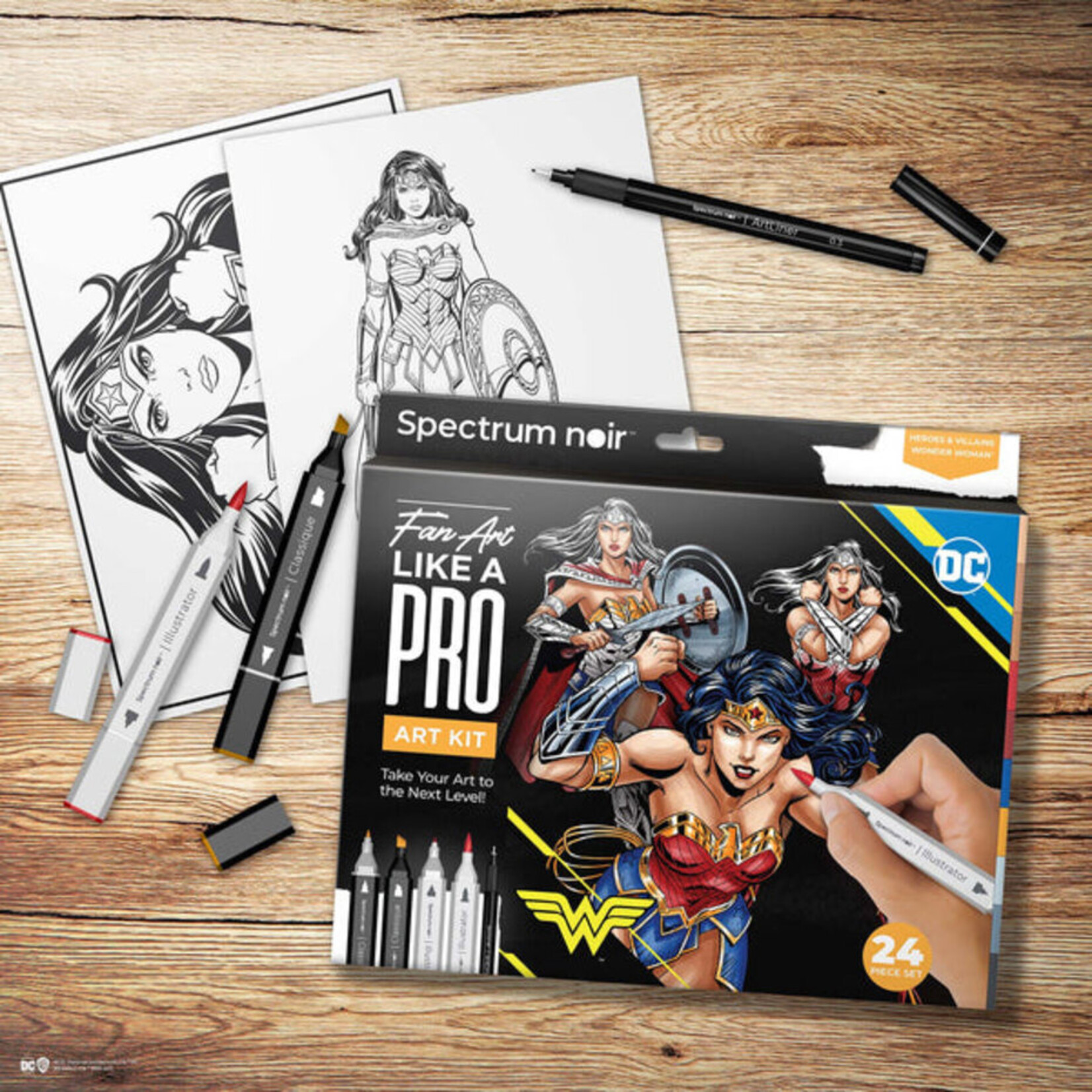 Spectrum Noir Spectrum Noir DC Comics Fan Art Like a Pro Kit Wonder Woman 24 pcs