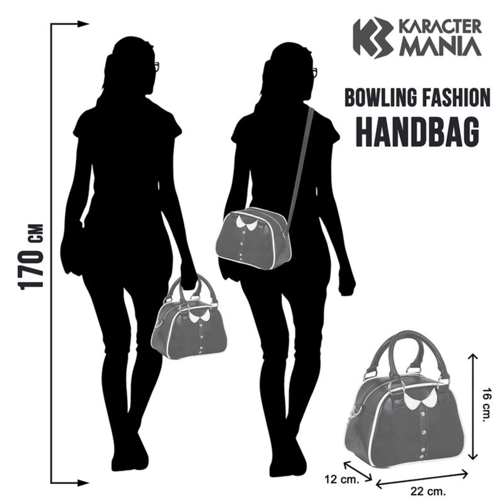 Karacter Mania Karacter Mania Wednesday Varsity Bowling Bag 22 cm