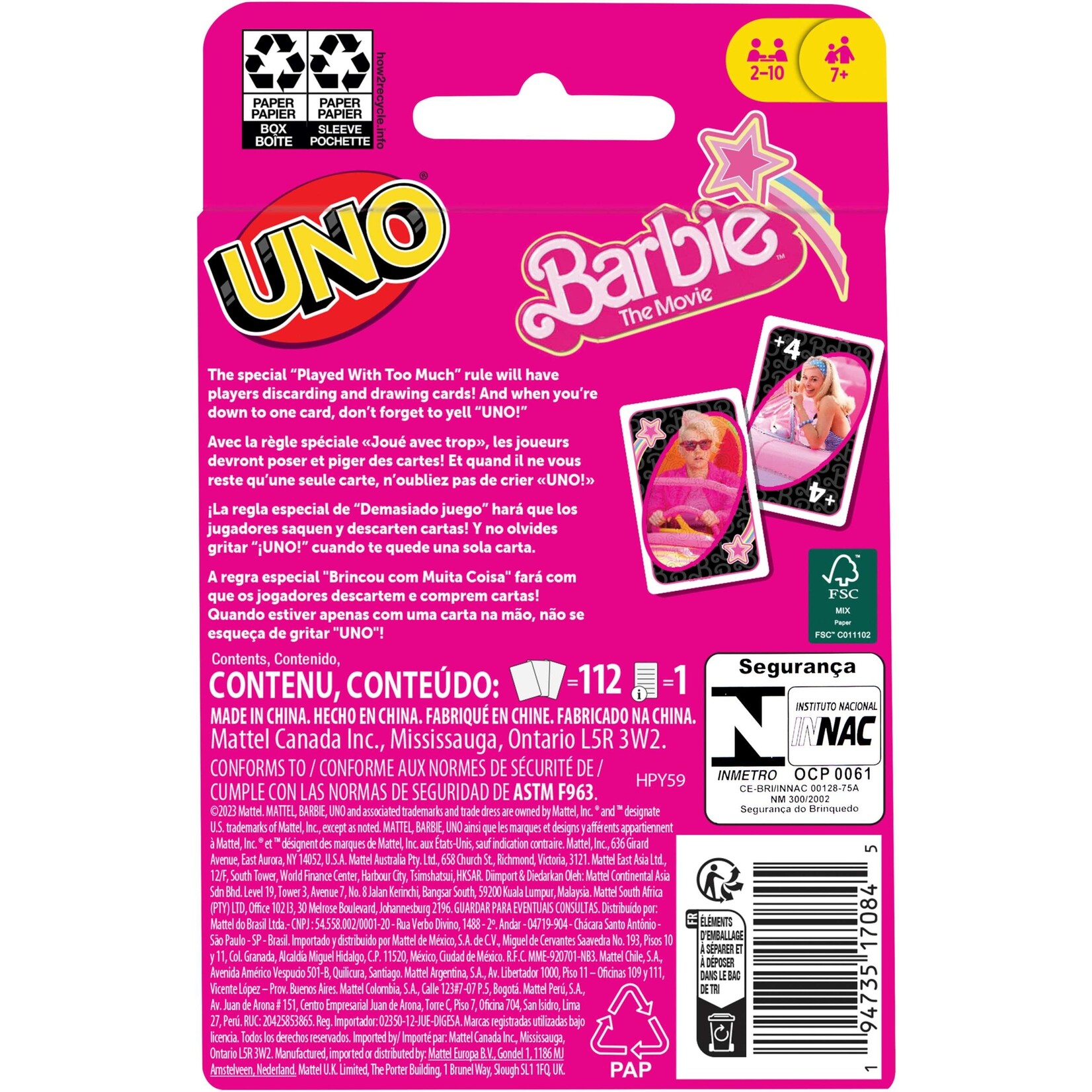 Mattel Mattel Barbie The Movie UNO Kaartspel