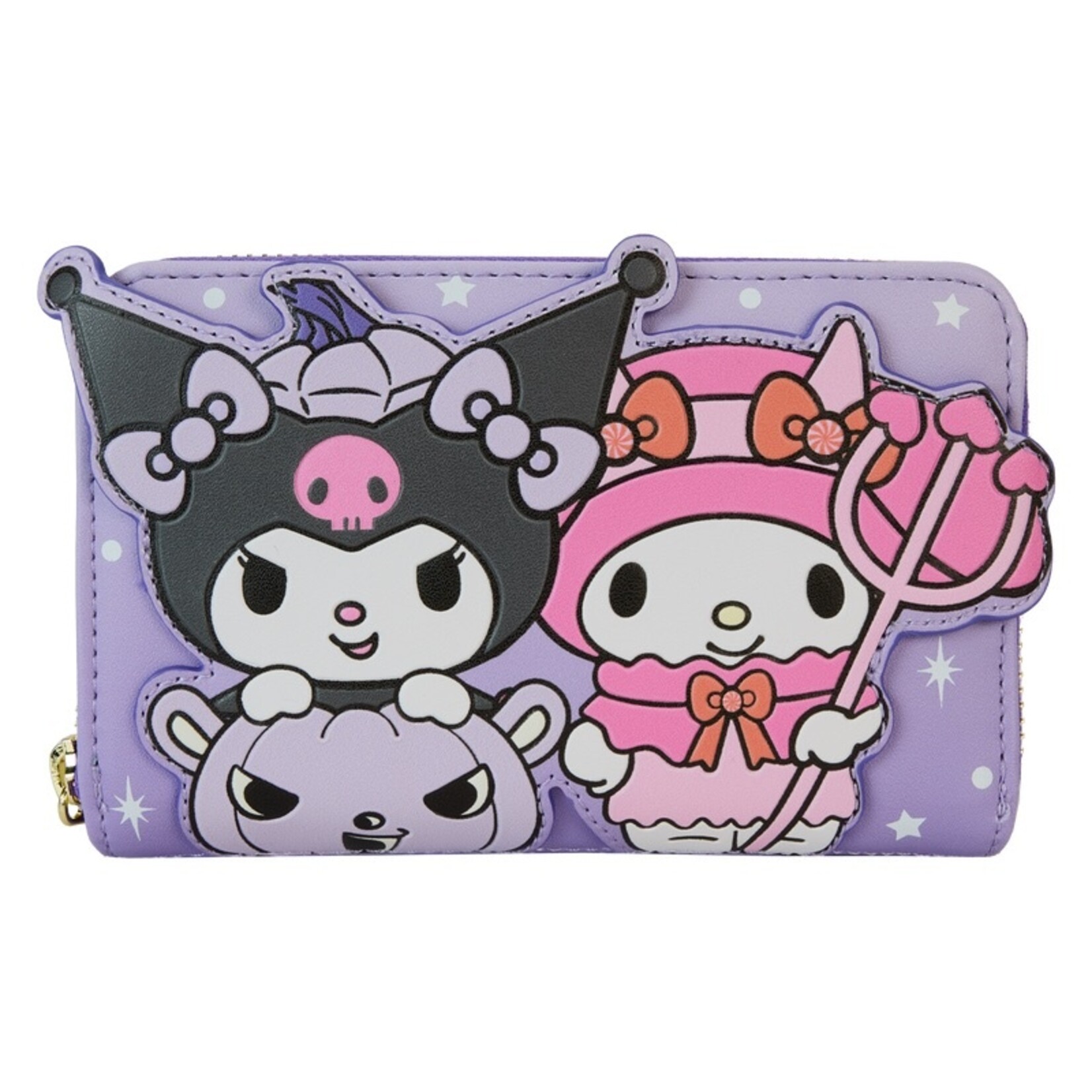 Loungefly Loungefly Hello Kitty Kuromi & My Melody Wallet Pumpkin Glow 15 cm