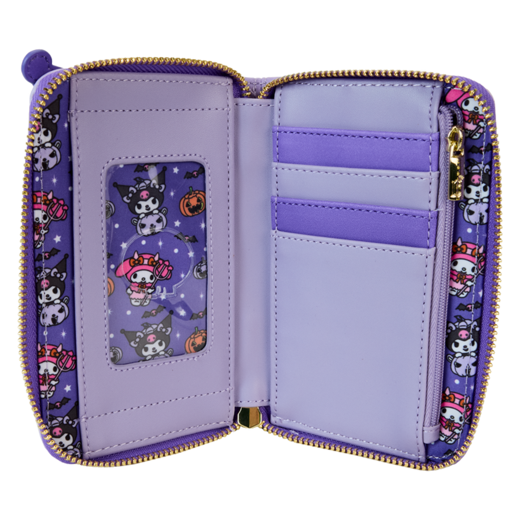 Loungefly Loungefly Hello Kitty Kuromi & My Melody Wallet Pumpkin Glow 15 cm