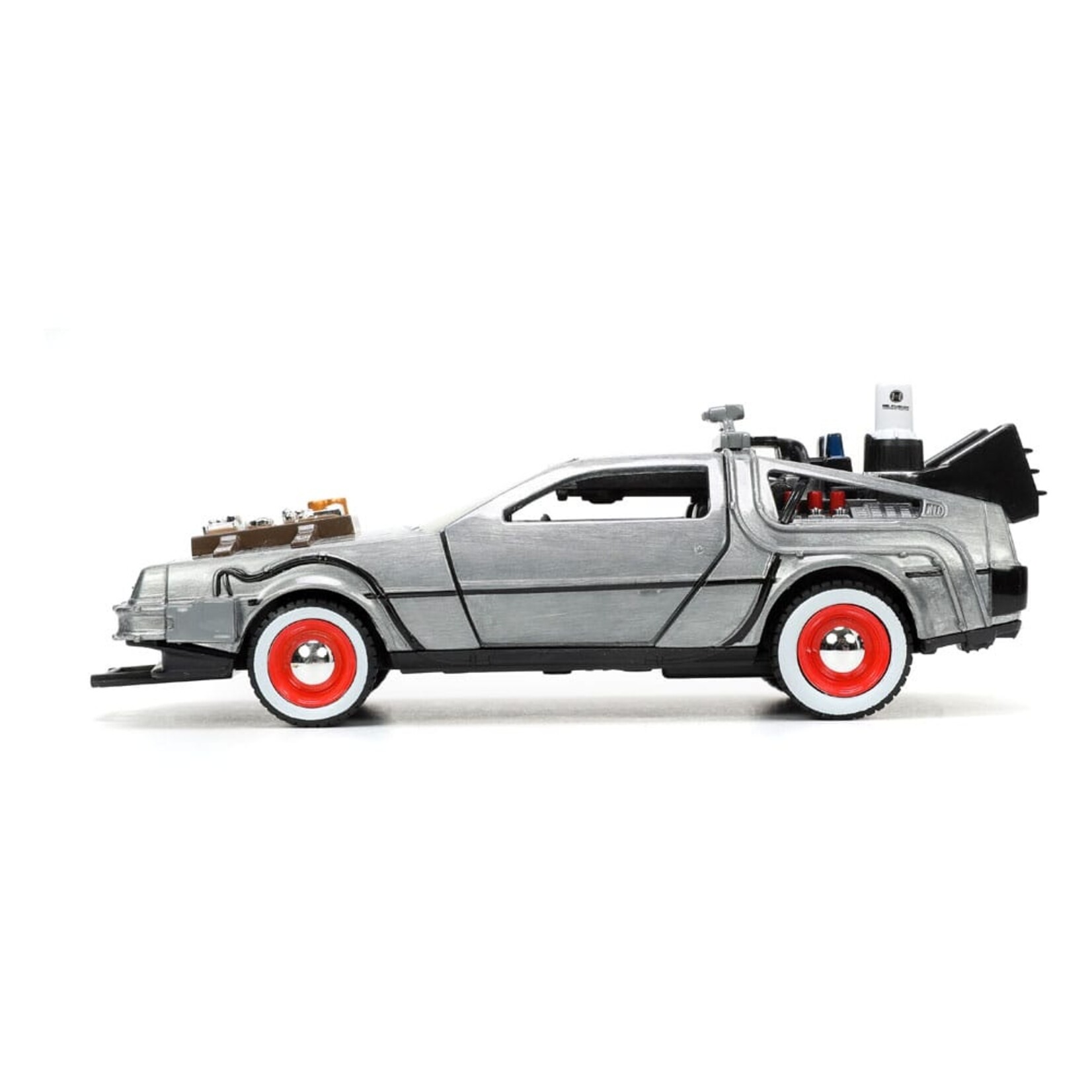 Jada Jada Back to the Future III DeLorean Time Machine Free Rolling Diecast Model Car Scale 1:32
