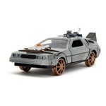 Jada Jada Back to the Future III DeLorean Time Machine Railroad Wheels Diecast Model Car Scale 1:32