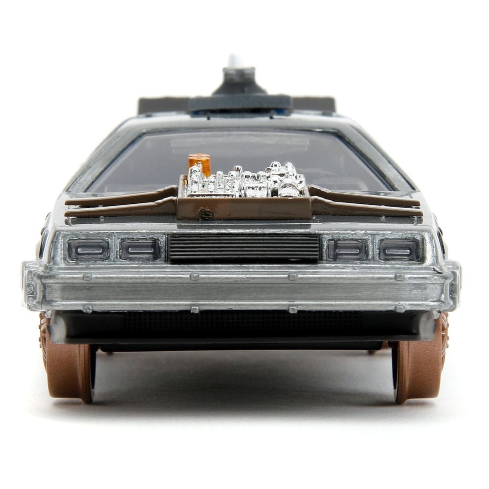 Jada Jada Back to the Future III DeLorean Time Machine Railroad Wheels Diecast Model Car Scale 1:32