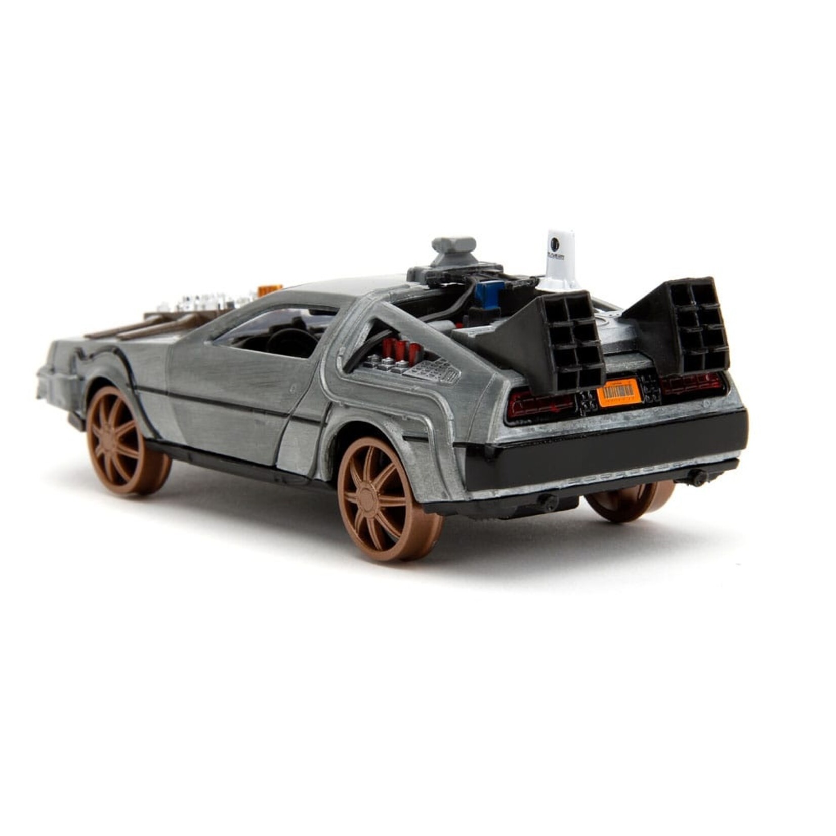 Jada Jada Back to the Future III DeLorean Time Machine Railroad Wheels Diecast Model Car Scale 1:32