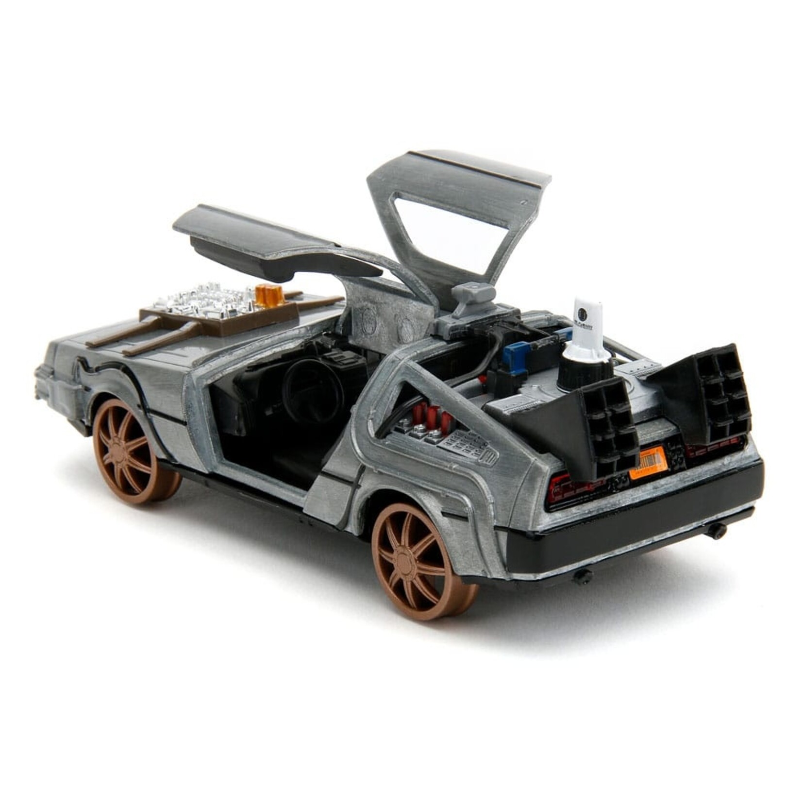 Jada Jada Back to the Future III DeLorean Time Machine Railroad Wheels Diecast Model Car Scale 1:32