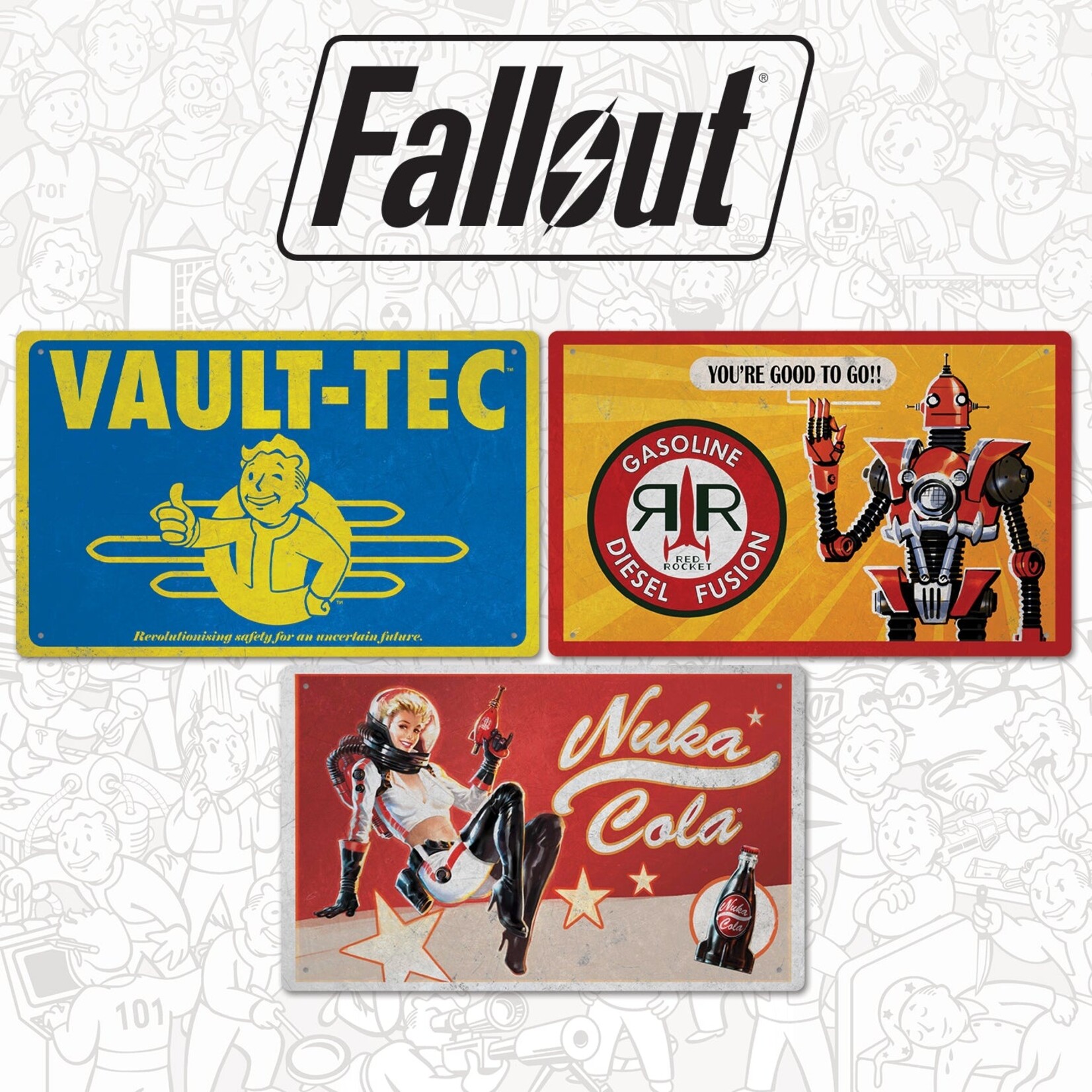 Fanattik Fanattik Fallout Set of 3 Tin Signs