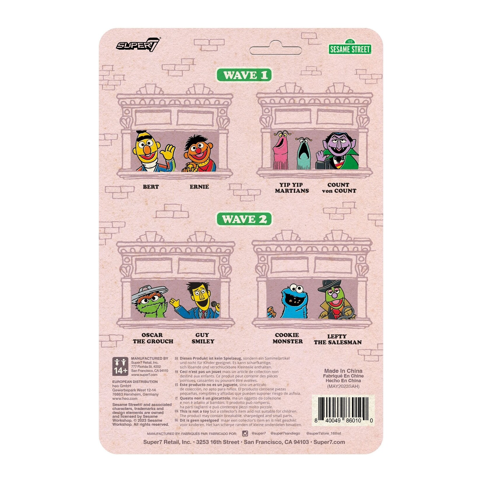 Super7 Super7 Sesame Street ReAction Action Figure Guy Smiley (With Bread) 10 cm