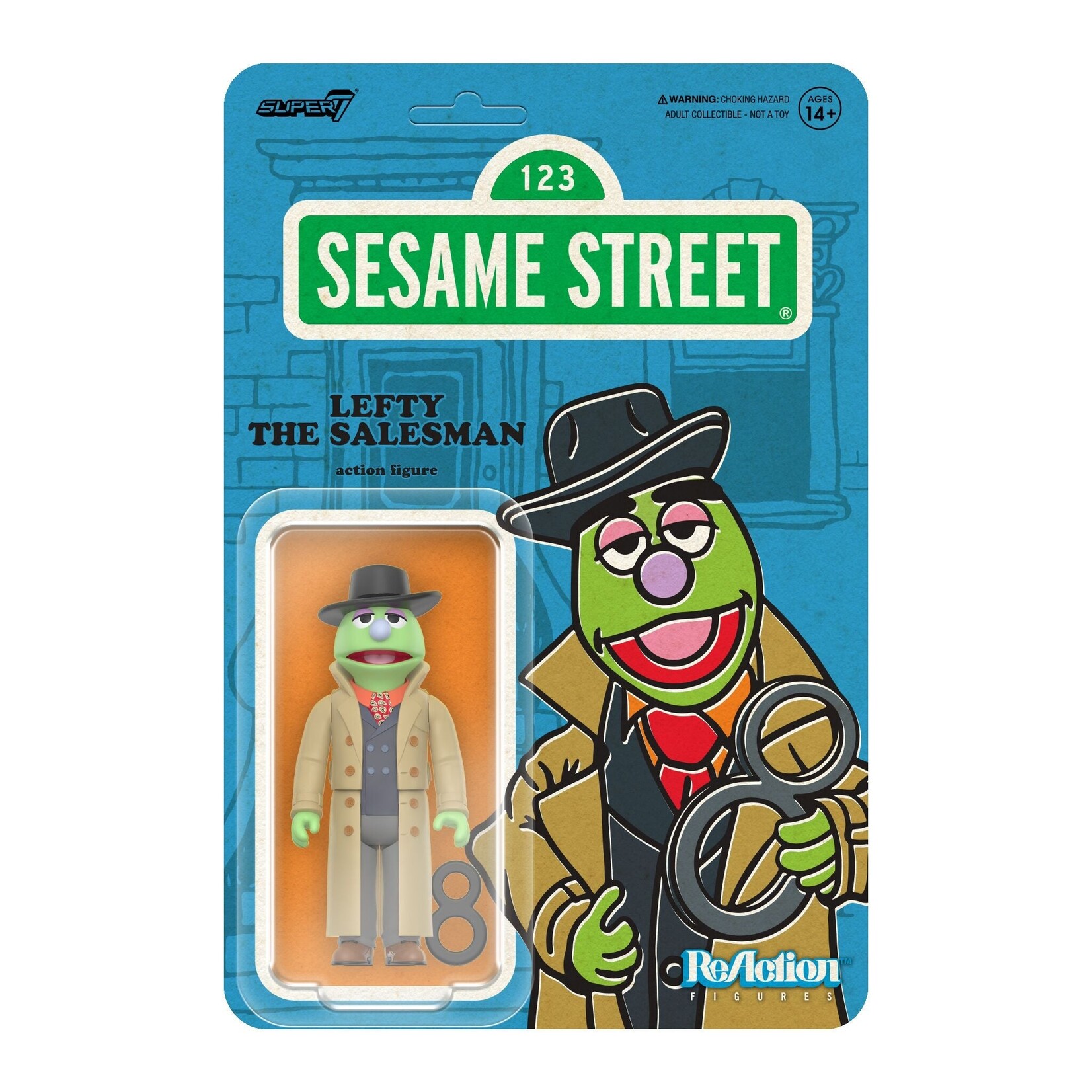 Super7 Super7 Sesame Street ReAction Action Figure Lefty the Salesman 10 cm