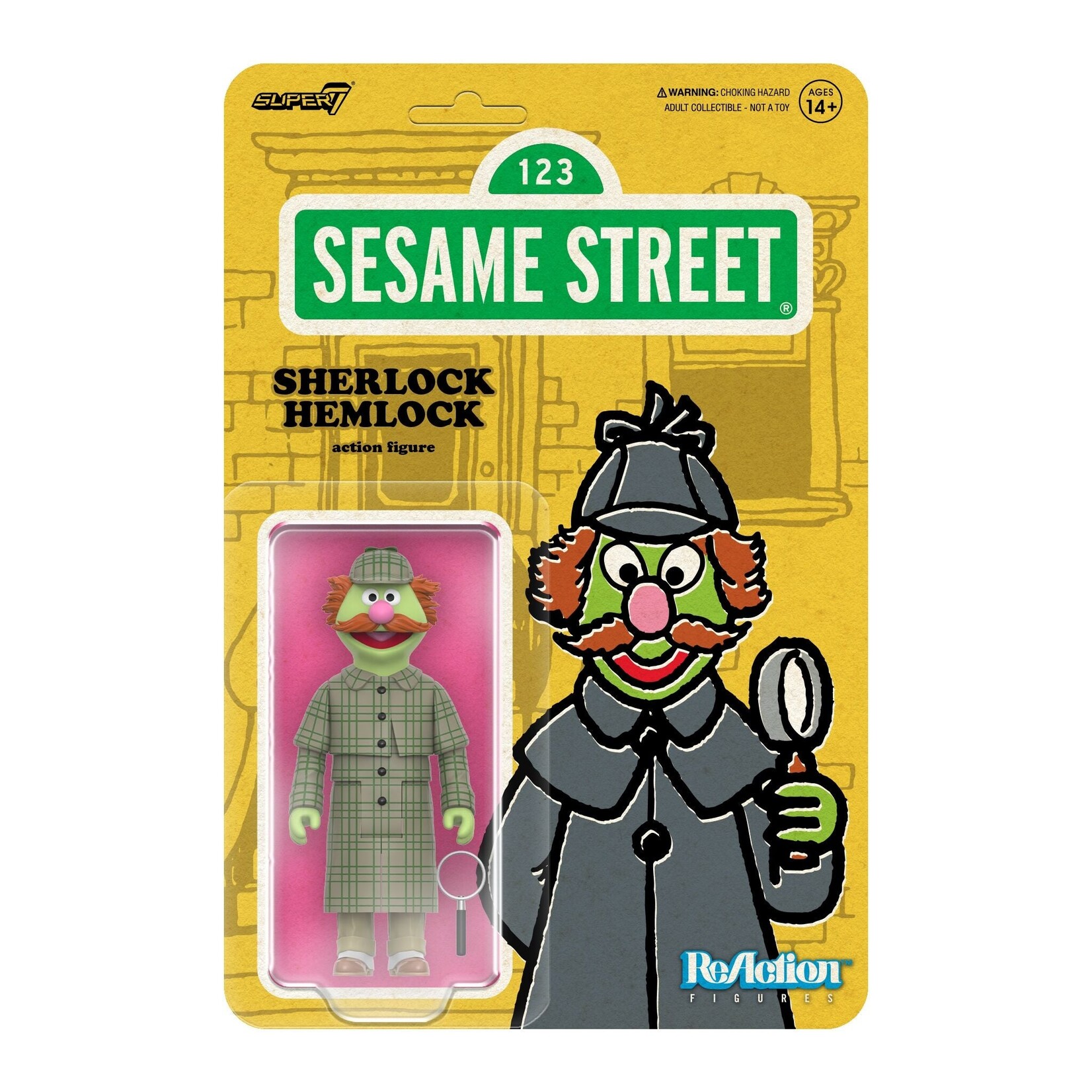Super7 Super7 Sesame Street ReAction Action Figure Sherlock Hemlock 10 cm