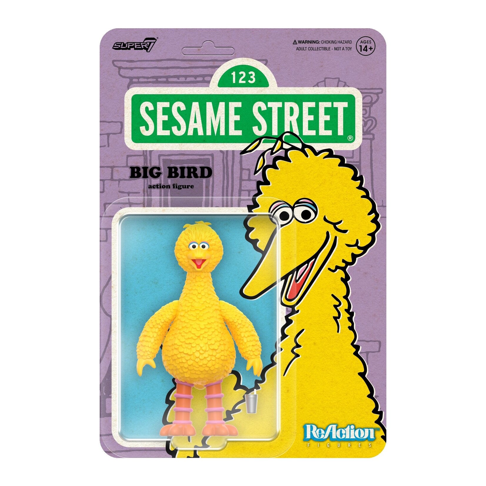 Super7 Super7 Sesame Street ReAction Action Figure Big Bird 10 cm