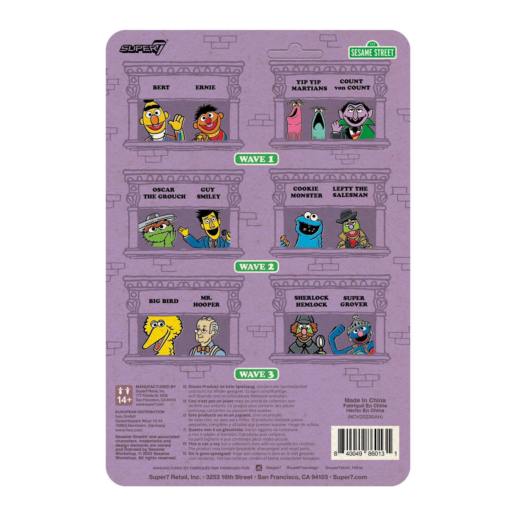 Super7 Super7 Sesame Street ReAction Action Figure Big Bird 10 cm