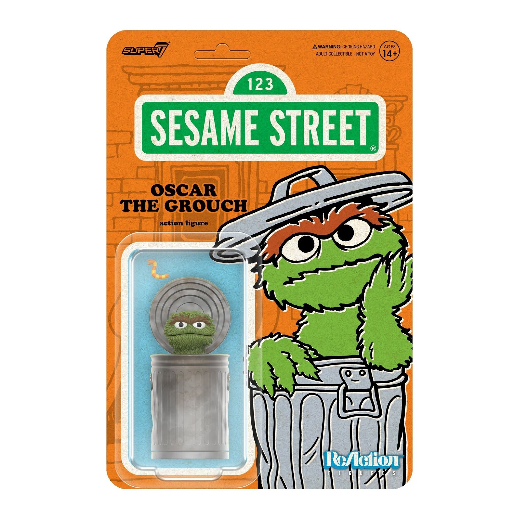 Super7 Super7 Sesame Street ReAction Action Figure Oscar the Grouch 10 cm