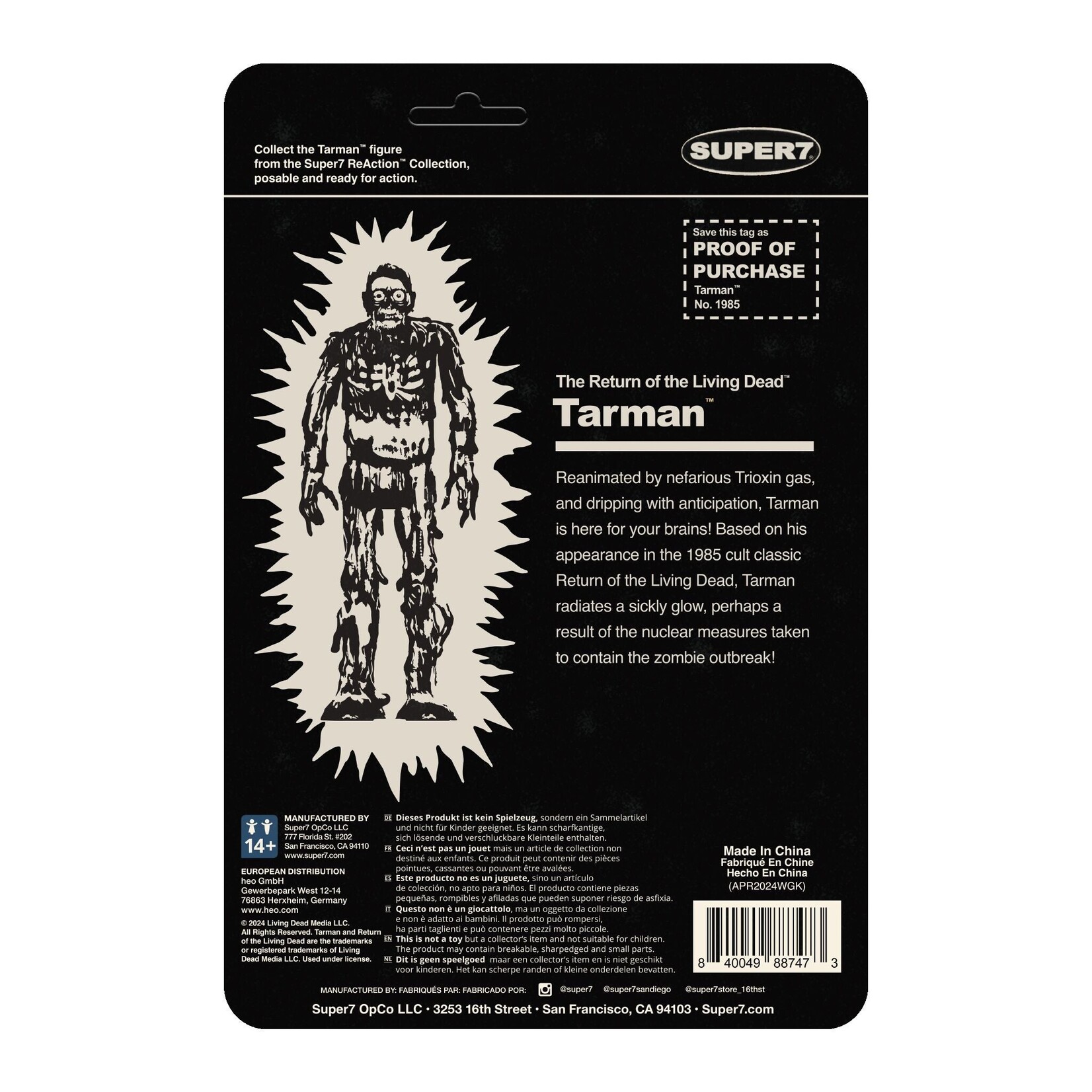 Super7 Super7 The Return of the Living Dead ReAction Action Figure Tarman (Monster Glow) 10 cm