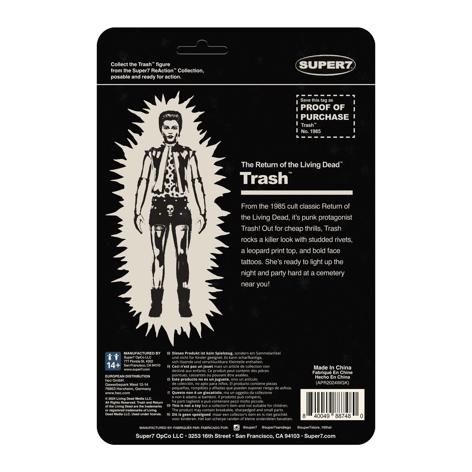 Super7 Super7 The Return of the Living Dead ReAction Action Figure Trash (Monster Glow) 10 cm