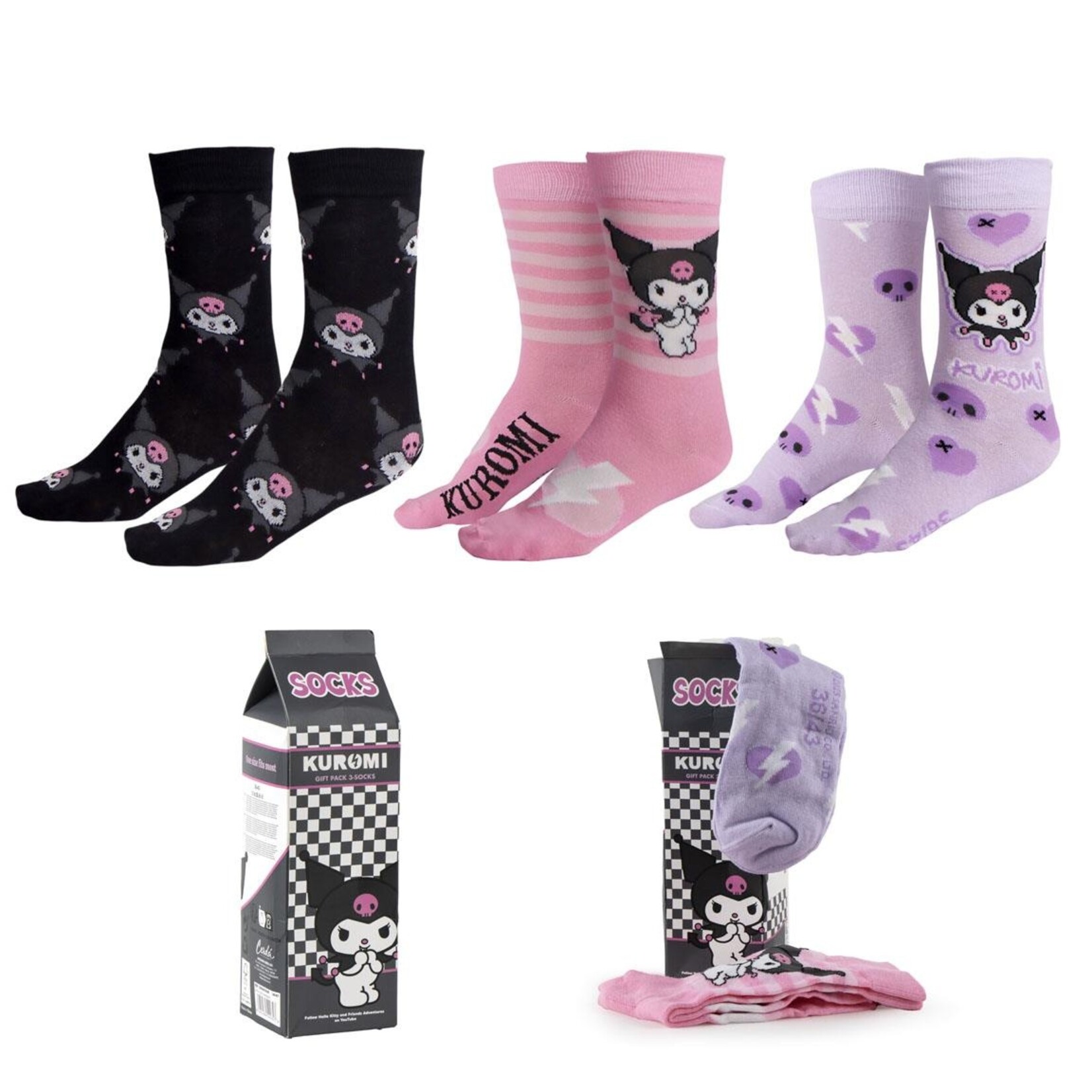 Cerdá Cerdá Sanrio Kuromi Socks Gift Box Size 36-43