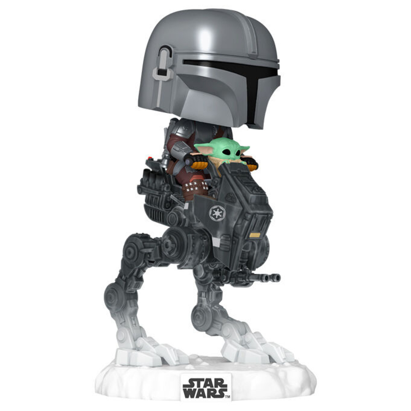 Funko Funko Star Wars: The Mandalorian and Grogu POP! Deluxe Vinyl Figure The Mandalorian with Grogu in Imperial Remnant AT-RT 18 cm